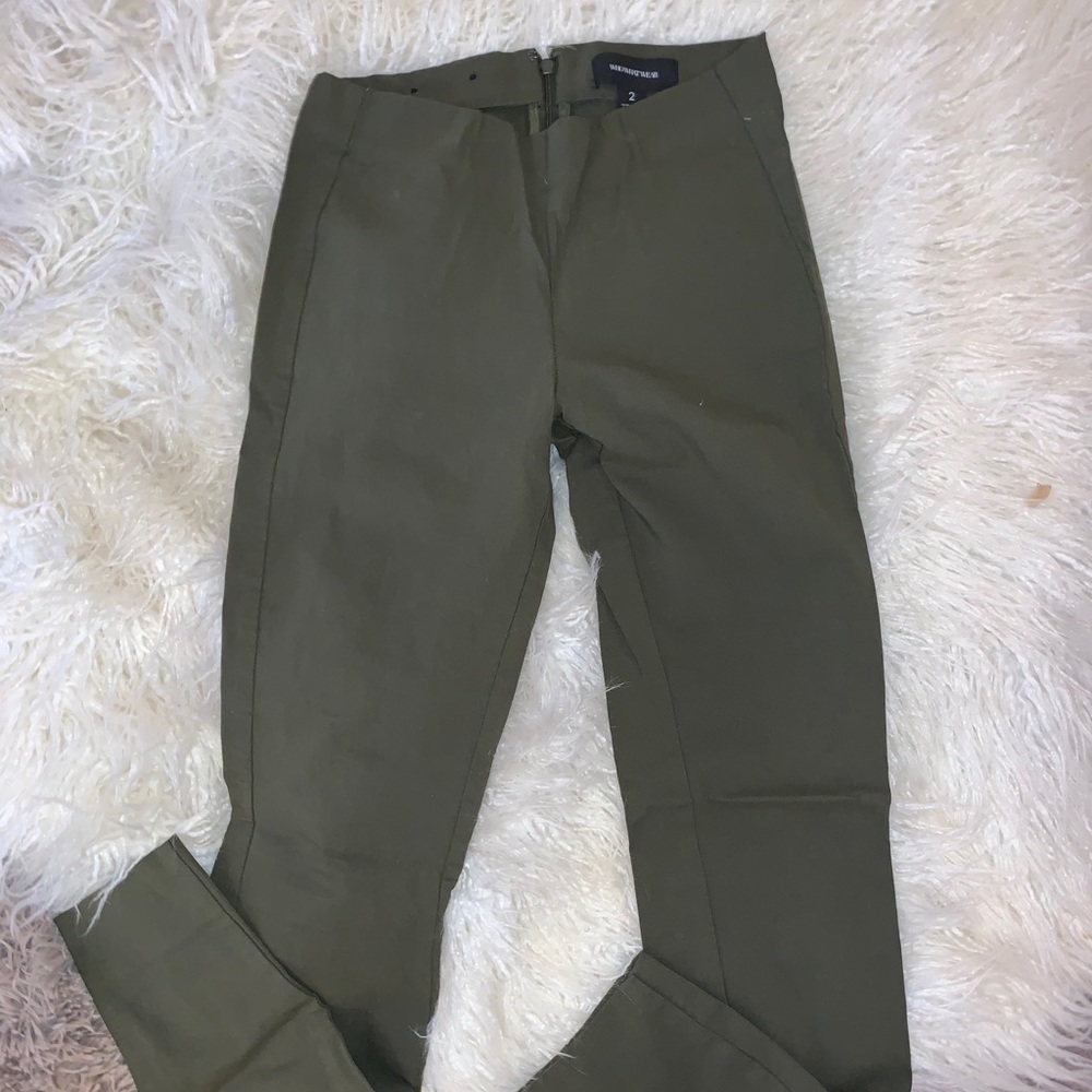 Olive Cigarette Style Pants